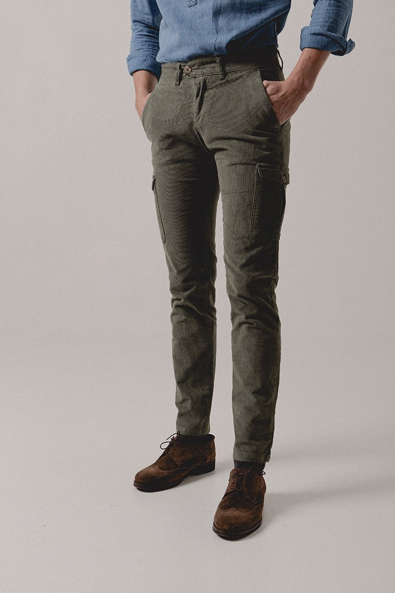 Pantalón Cargo Pana Verde Caza - Sohhan