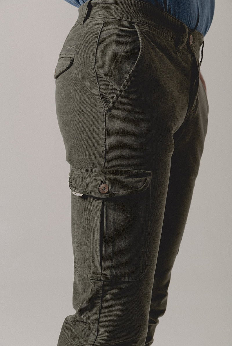 Pantalón Cargo Pana Verde Caza - Sohhan