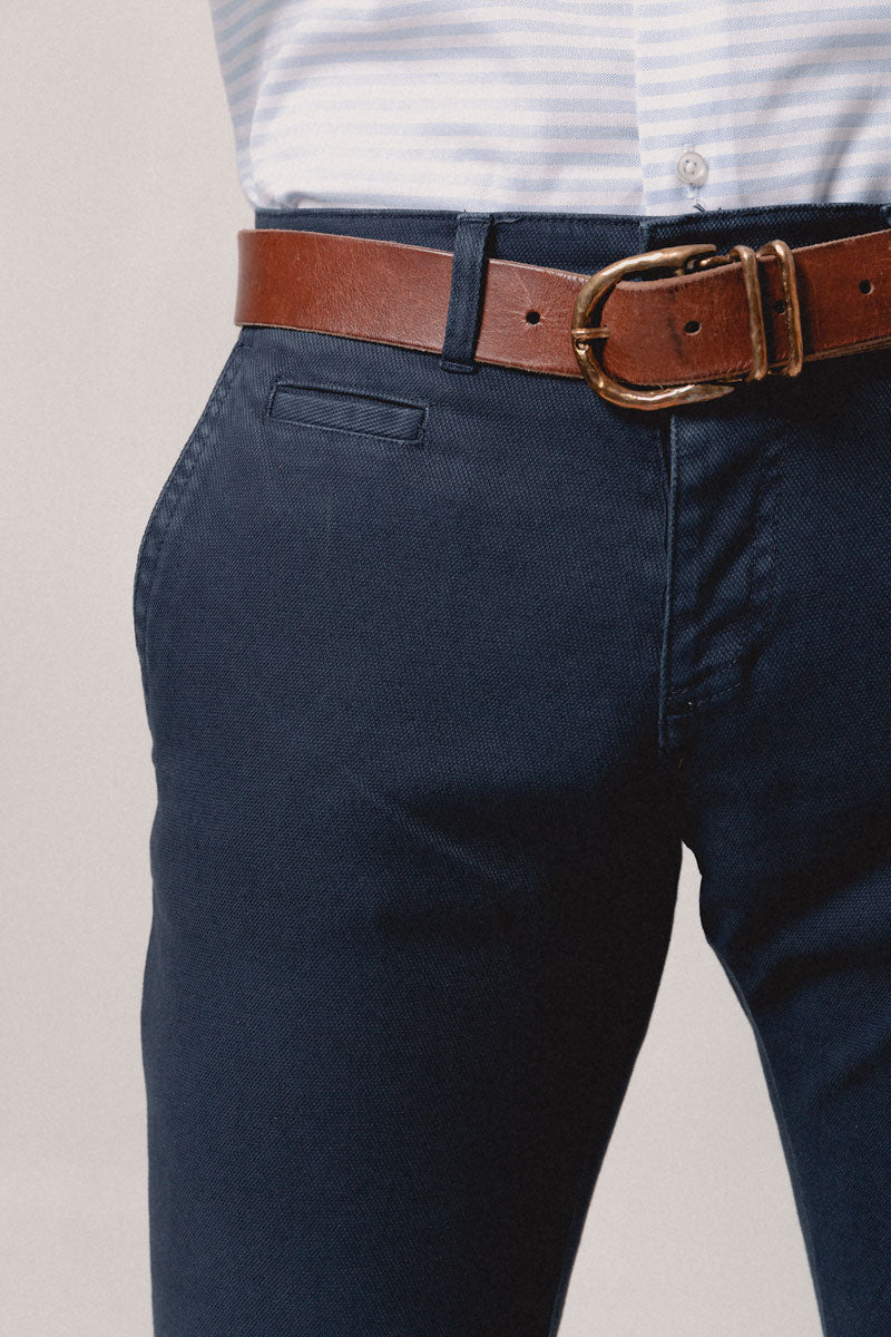 Pantalón chino azul marino estructura - Sohhan