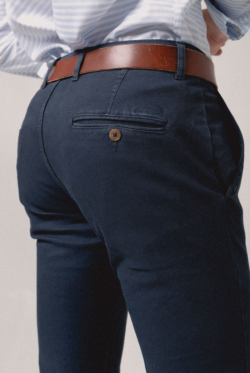 Pantalón chino azul marino estructura - Sohhan