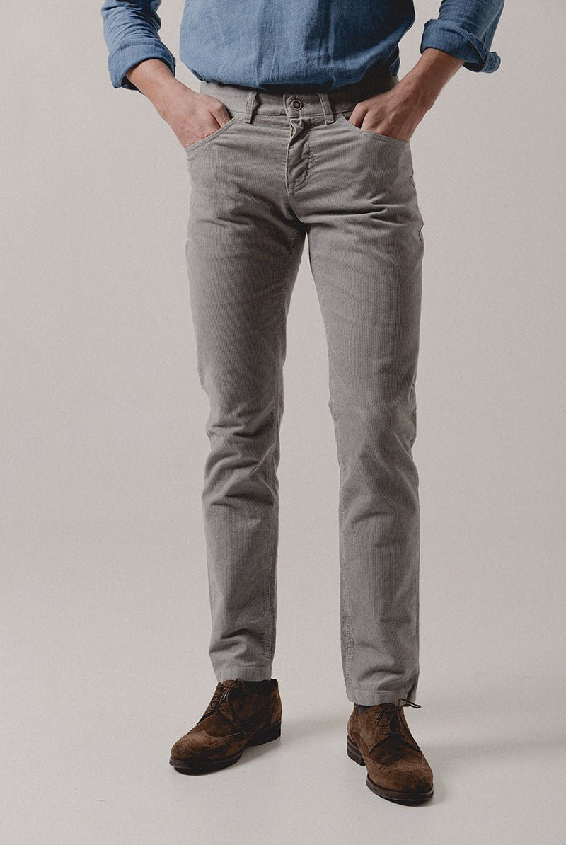Pantalón Pana Cinco Bolsillos gris Zante - Sohhan