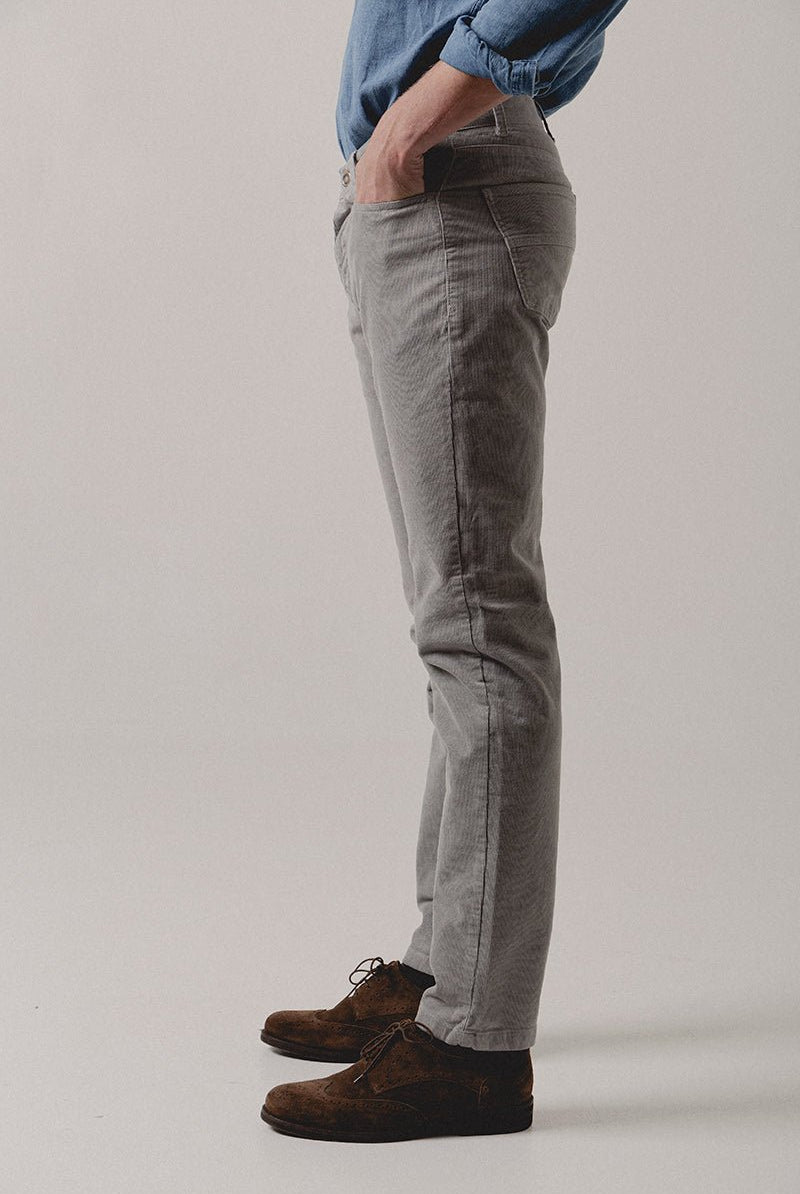 Pantalón Pana Cinco Bolsillos gris Zante - Sohhan