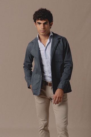 Unstructured Jacket Tom Navy Blue - Sohhan