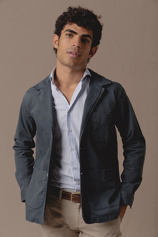 Unstructured Jacket Tom Navy Blue - Sohhan