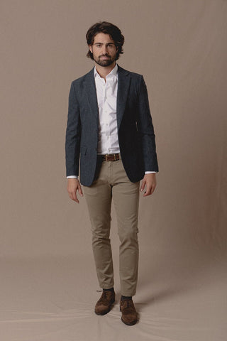 Preston Tweed Jacket Navy - Sohhan