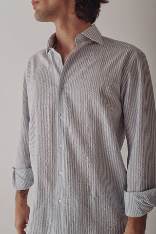 Enzo Navy Stripe Shirt - Sohhan