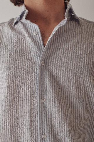 Enzo Navy Stripe Shirt - Sohhan