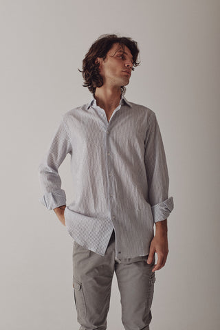 Enzo Navy Stripe Shirt - Sohhan