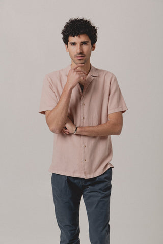 Pink Linen Hawaiian Shirt - Sohhan