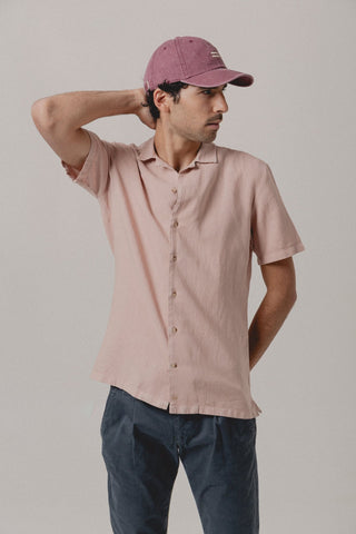 Pink Linen Hawaiian Shirt - Sohhan