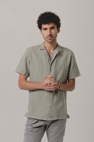 Green Linen Hawaiian Shirt - Sohhan