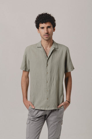 Green Linen Hawaiian Shirt - Sohhan