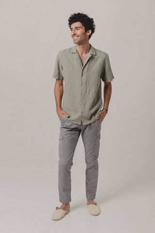 Green Linen Hawaiian Shirt - Sohhan