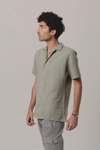 Green Linen Hawaiian Shirt - Sohhan