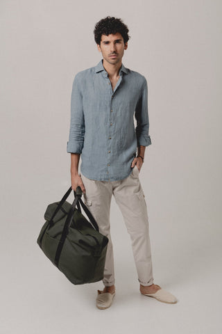 Linen Shirt Misty Powder Blue - Sohhan