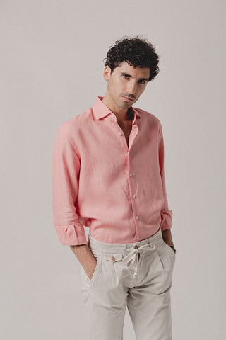 Linen Shirt Cairo Salmon - Sohhan