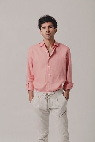 Linen Shirt Cairo Salmon - Sohhan