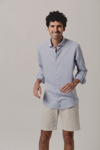 Crete Linen Shirt Blue - Sohhan