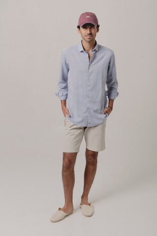 Crete Linen Shirt Blue - Sohhan