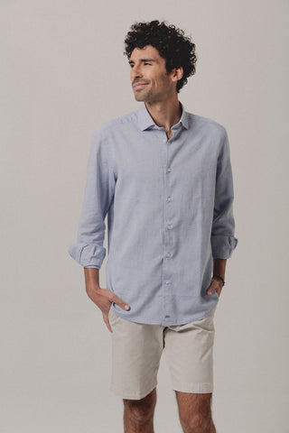Crete Linen Shirt Blue - Sohhan