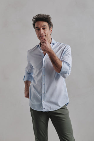 Classic Oxford Shirt Double Cuff Light Blue - Sohhan