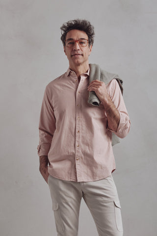 Oslo Pink Plain Oxford Shirt - Sohhan
