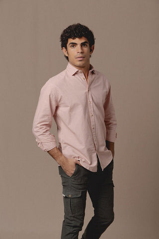 Oslo Pink Plain Oxford Shirt - Sohhan