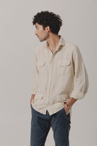 Guayabera Linen Janeiro Ecru - Sohhan