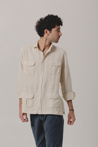 Guayabera Linen Janeiro Ecru - Sohhan