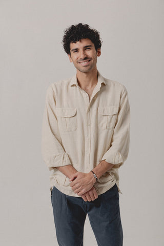 Guayabera Linen Janeiro Ecru - Sohhan