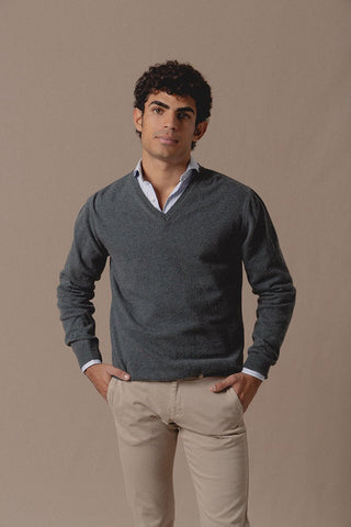 Cashemere Grey Green Peak Pullover - Sohhan
