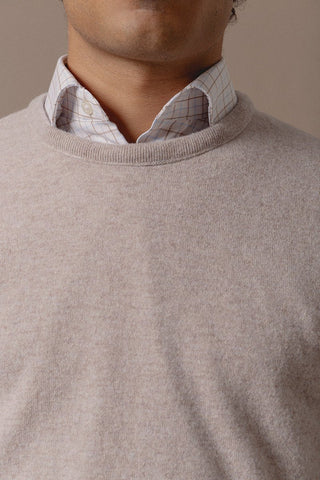 Beige Terry Round Pullover - Sohhan