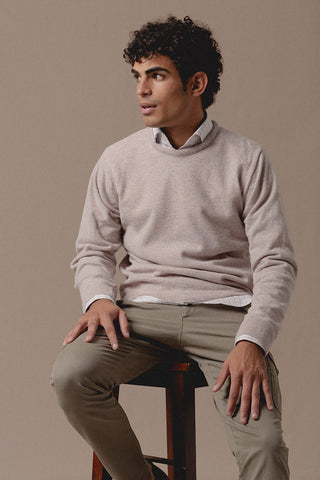 Beige Terry Round Pullover - Sohhan