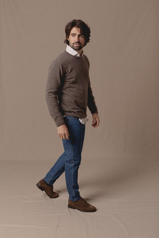 Terry Round Sweater Brown - Sohhan