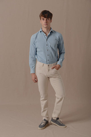 Ryder Ecru Denim Pants - Sohhan