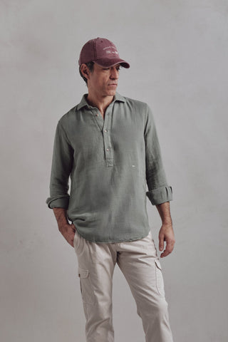 Polera Lino Lucca Gris Verdoso - Sohhan
