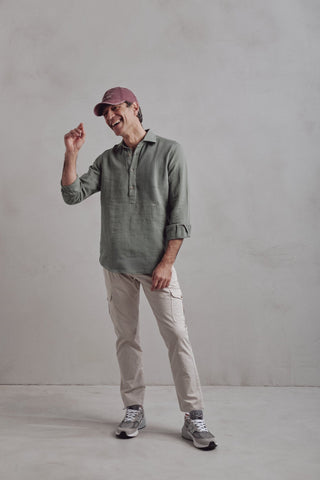 Polera Lino Lucca Gris Verdoso - Sohhan