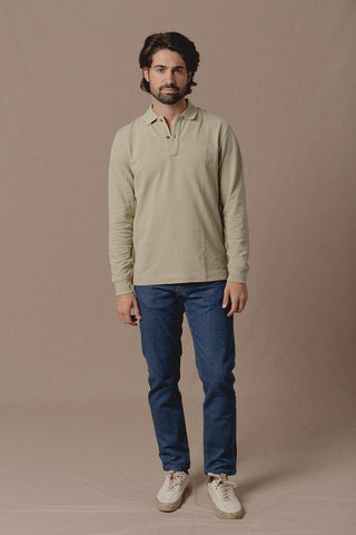 Marseille Light Green Long Sleeve Polo Shirt - Sohhan