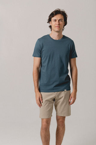 Beige Cotton Linen Bermuda Shorts - Sohhan