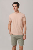 Light Green Cotton Linen Bermuda Shorts - Sohhan