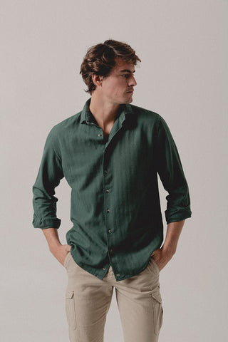 Coventry Green Herringbone Shirt - Sohhan