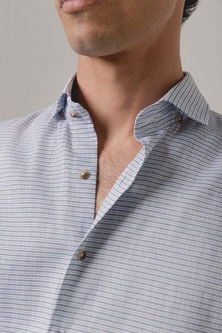 Linen Shirt Horizontal Stripe - Sohhan