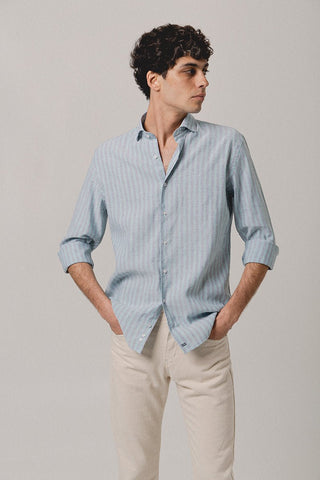 Estivella Striped Linen Shirt - Sohhan