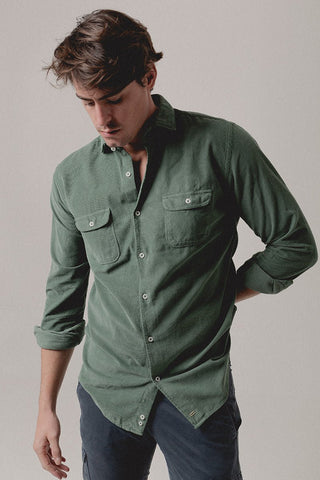 Micro-flannel Shirt Sahara Green Serengeti - Sohhan