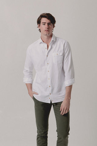 One Pocket Oxford Shirt White - Sohhan