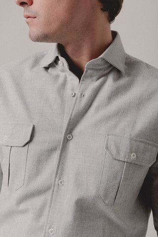 Sahara Flannel Shirt Light Gray - Sohhan