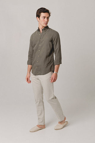 Mangrove Green Linen Sport Shirt - Sohhan