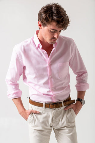 Sport Oxford Shirt Pink Pocket - Sohhan