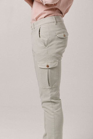 Structured gray cargo pants - Sohhan