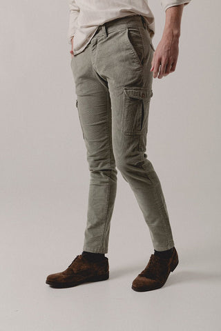 Corduroy Cargo Trousers Green - Sohhan